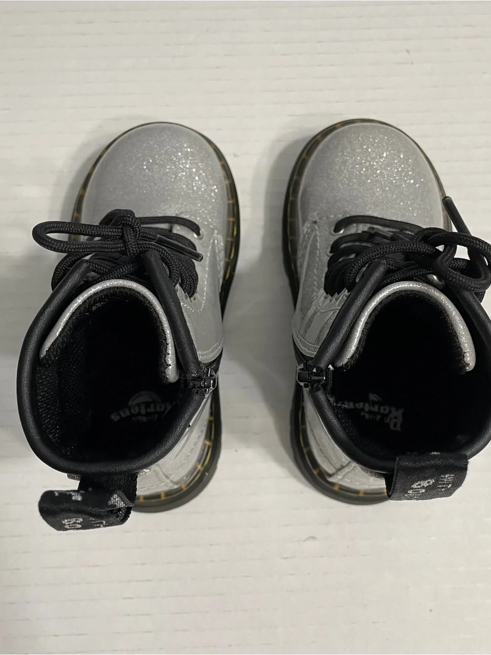 Dr. Martens sparkly silver